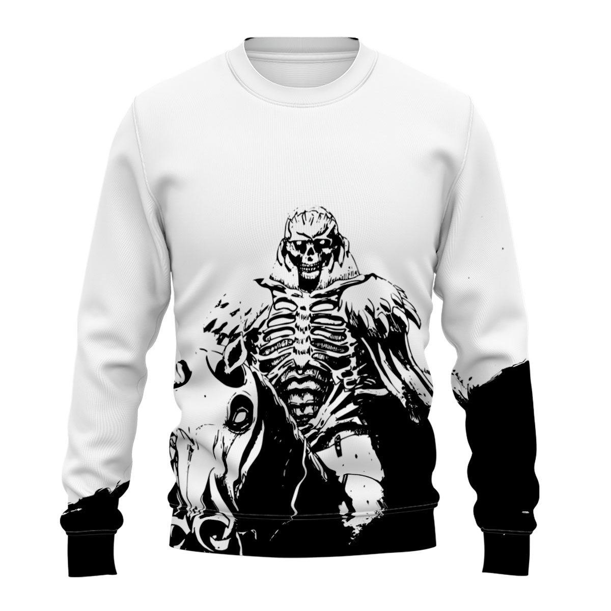 Berserker Skeleton Knight Black White Horseback Anime Apparel