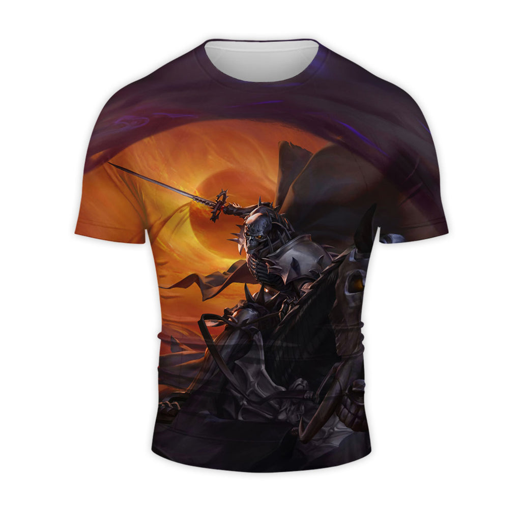 Berserker Skeleton Knight Horseback Sword Combat Anime Apparel
