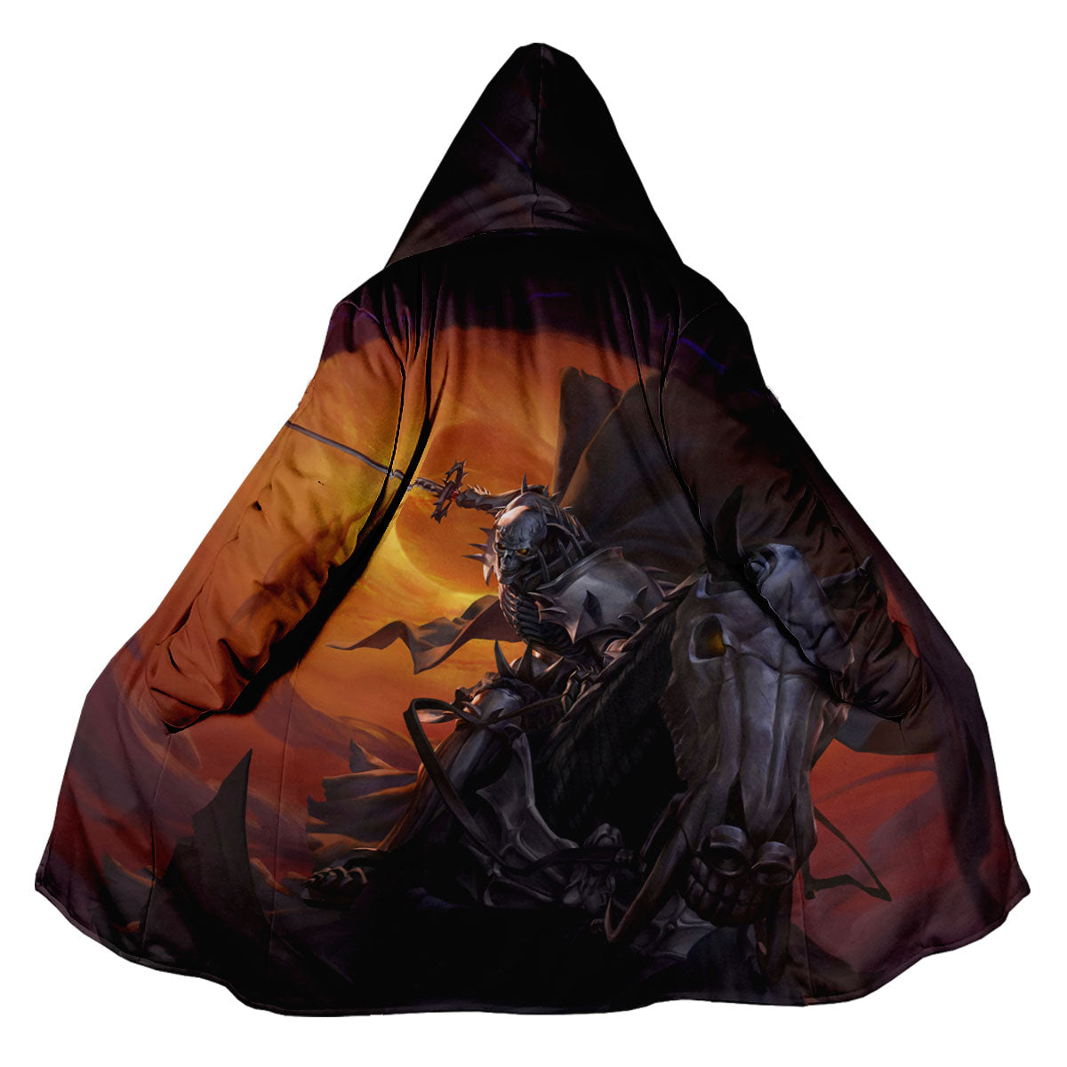 Berserker Skeleton Knight Horseback Sword Combat Anime Apparel