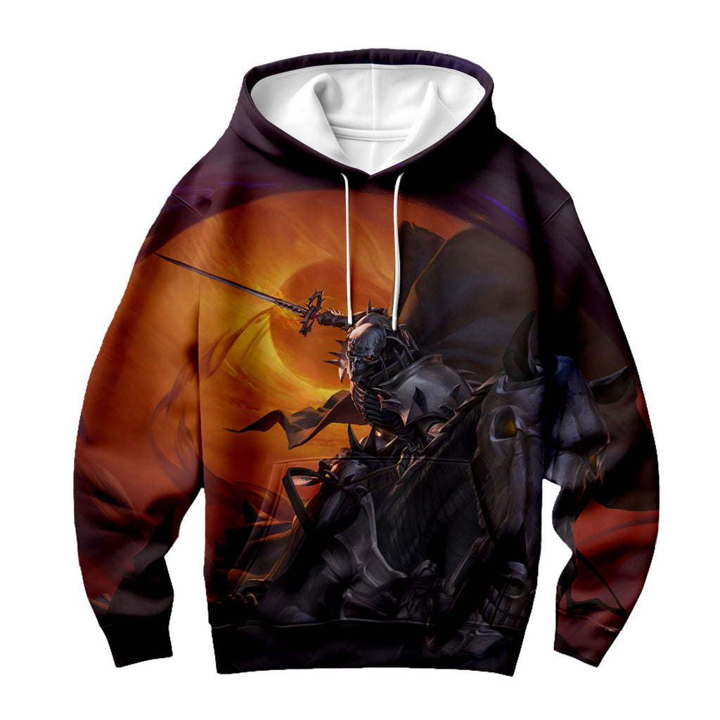 Berserker Skeleton Knight Horseback Sword Combat Anime Apparel