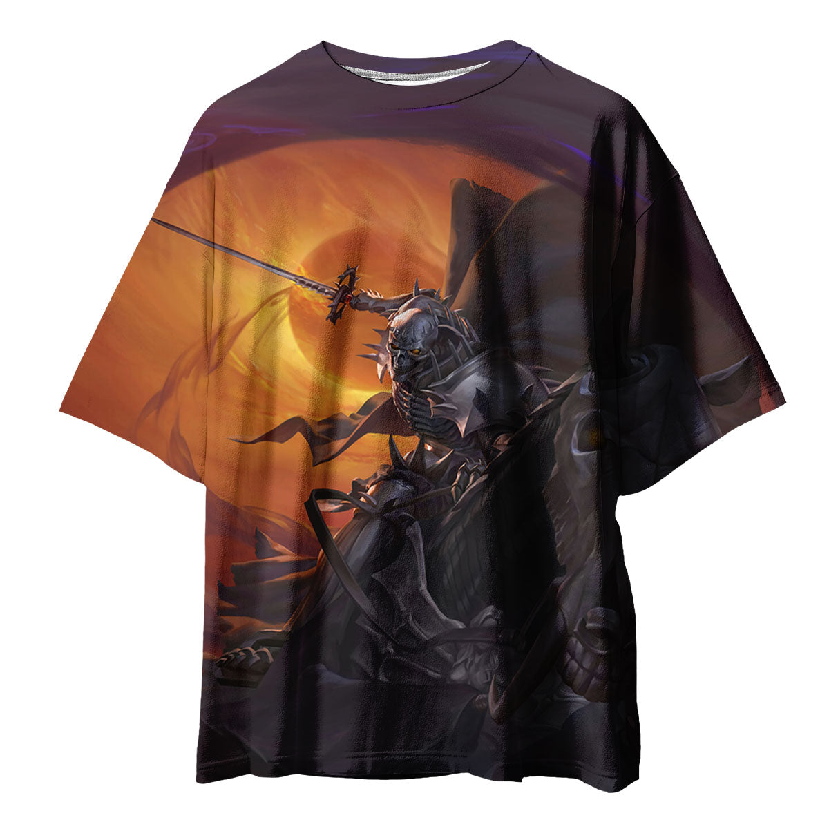 Berserker Skeleton Knight Horseback Sword Combat Anime Apparel