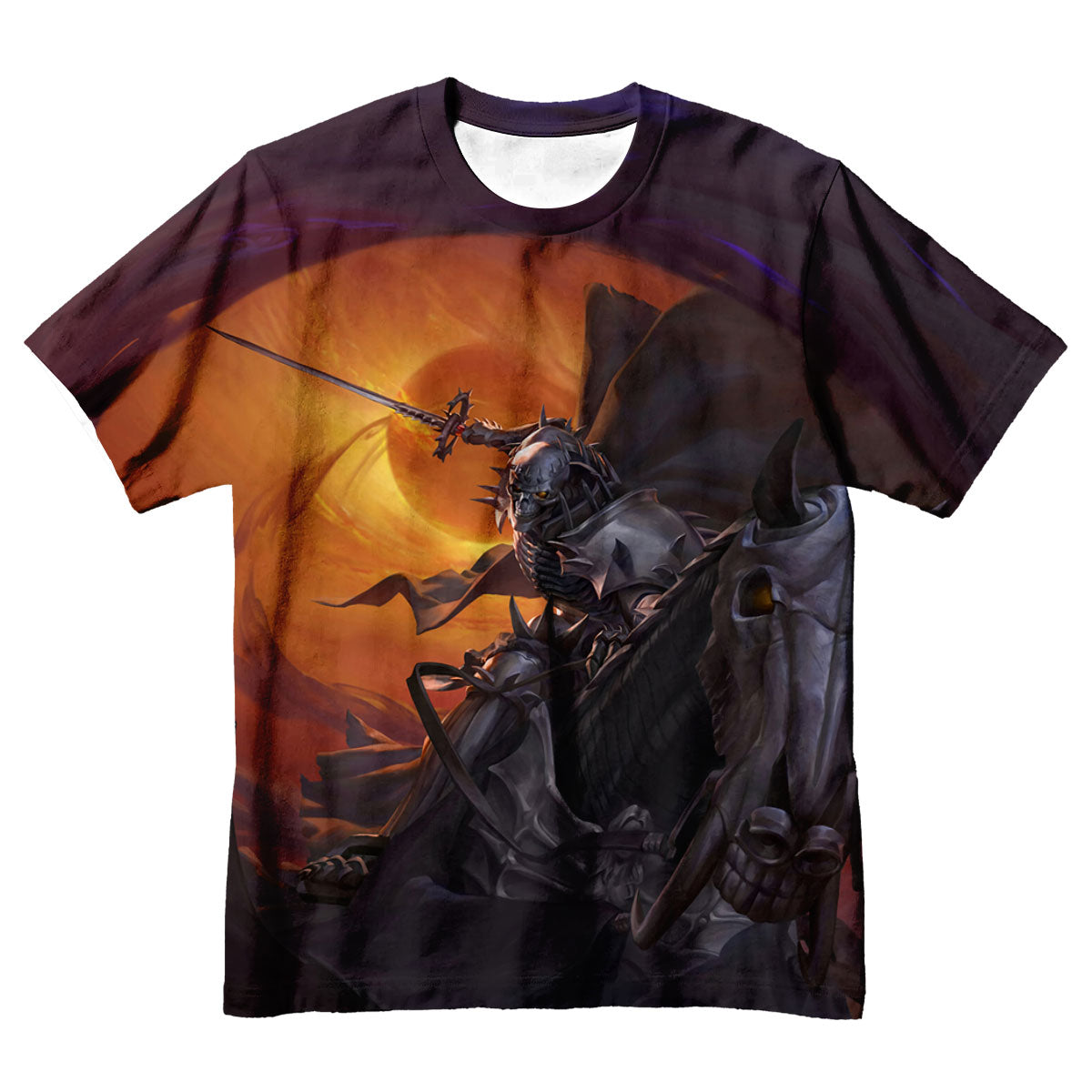 Berserker Skeleton Knight Horseback Sword Combat Anime Apparel