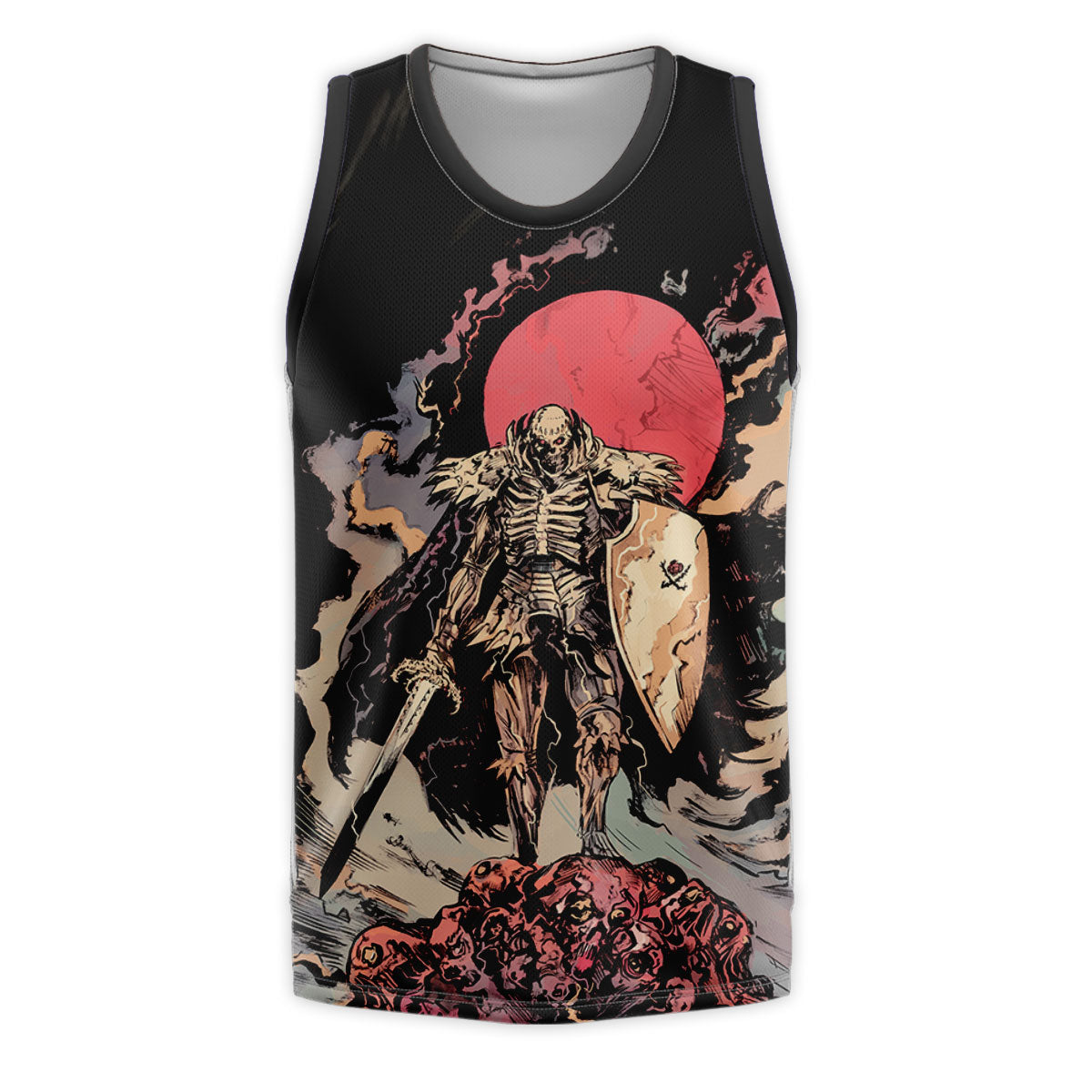 Berserker Skeleton Knight On Bone Pile Anime Apparel