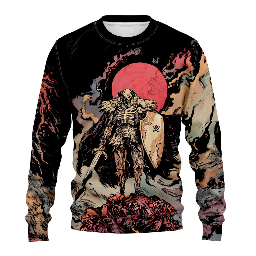 Berserker Skeleton Knight On Bone Pile Anime Apparel