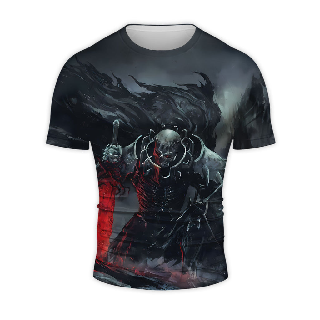 Berserker Skeleton Knight Wielding Red Sword Anime Apparel