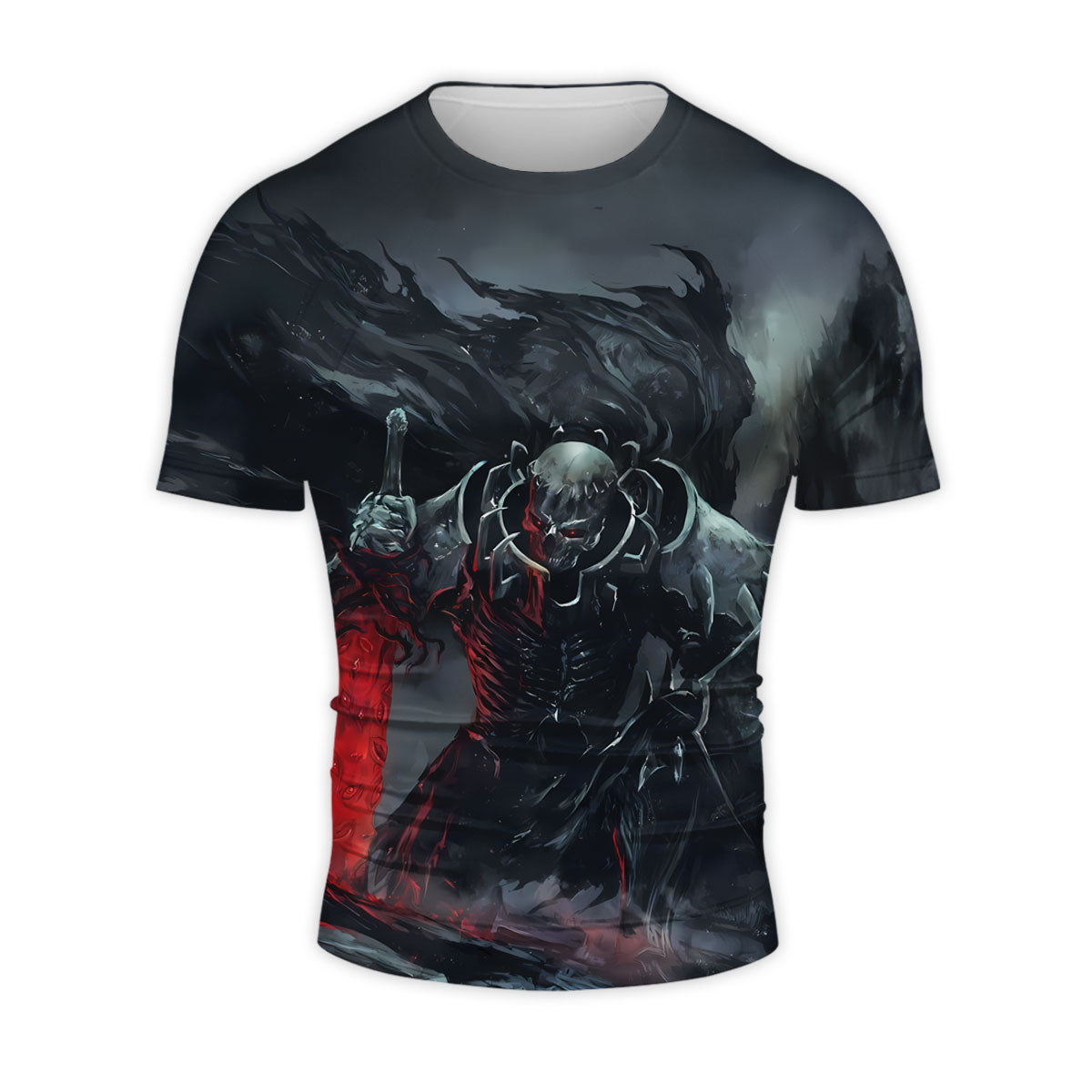 Berserker Skeleton Knight Wielding Red Sword Anime Apparel