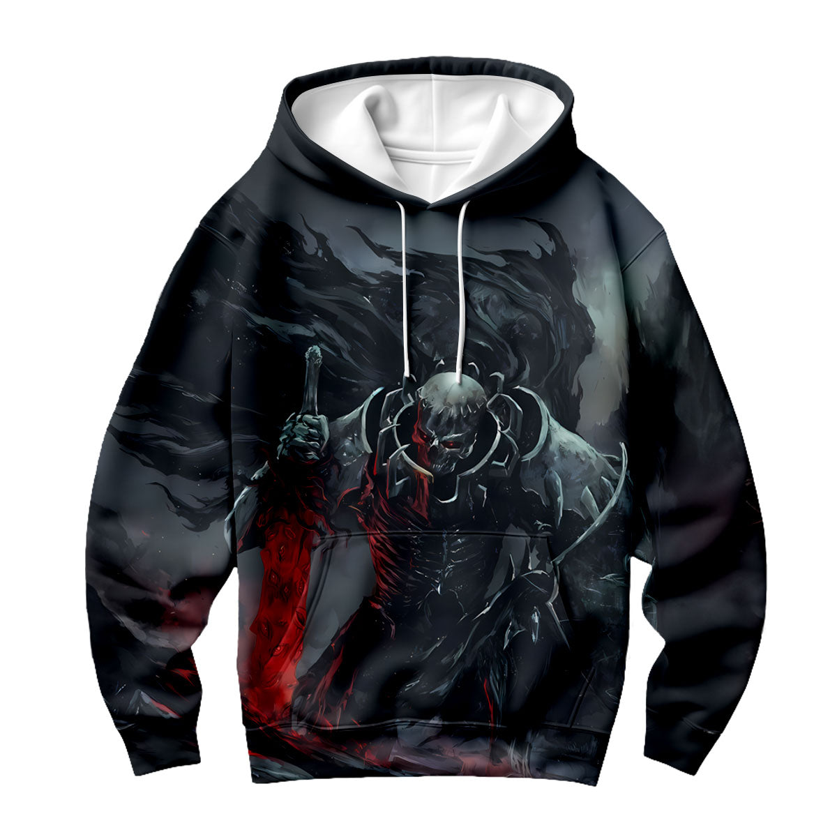 Berserker Skeleton Knight Wielding Red Sword Anime Apparel