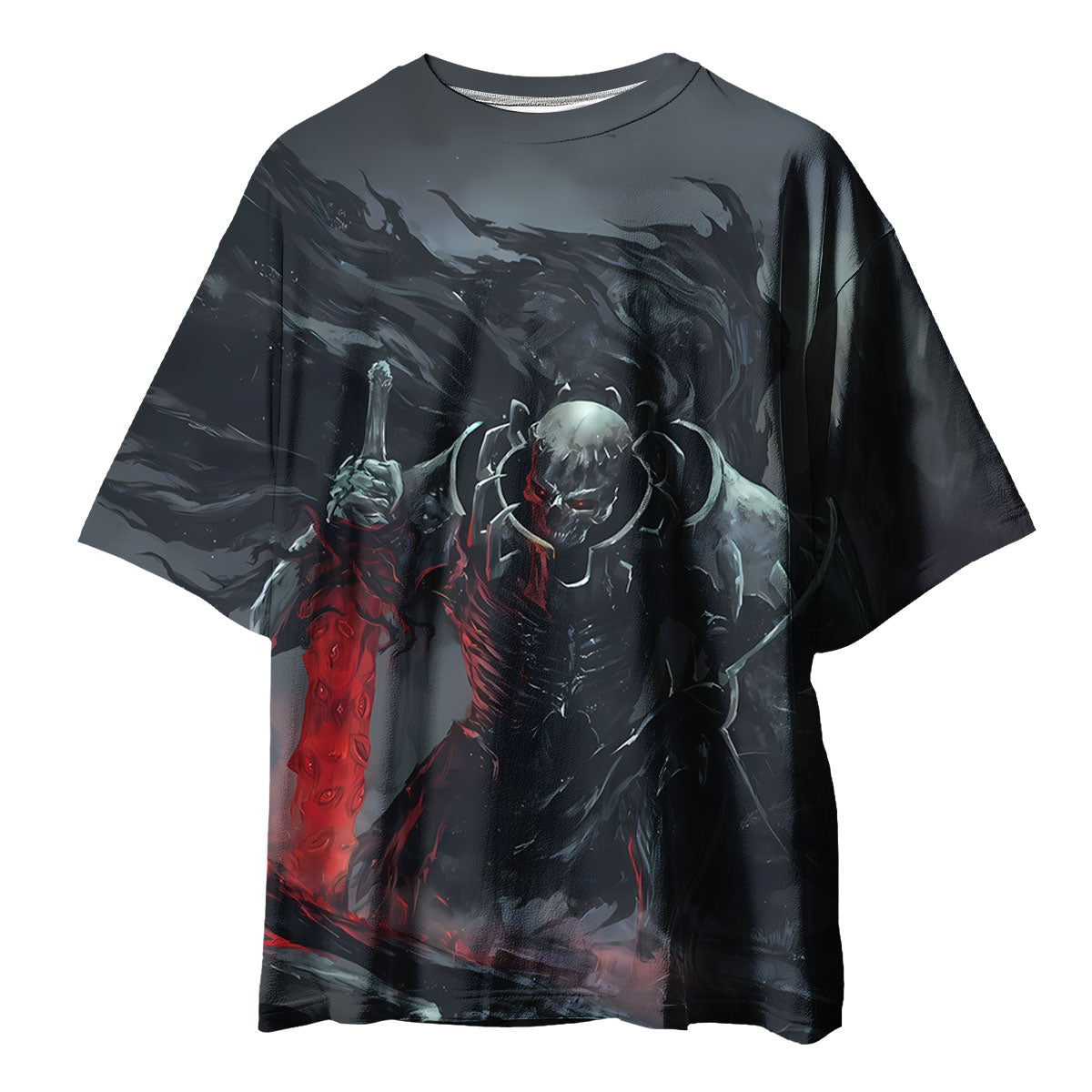 Berserker Skeleton Knight Wielding Red Sword Anime Apparel