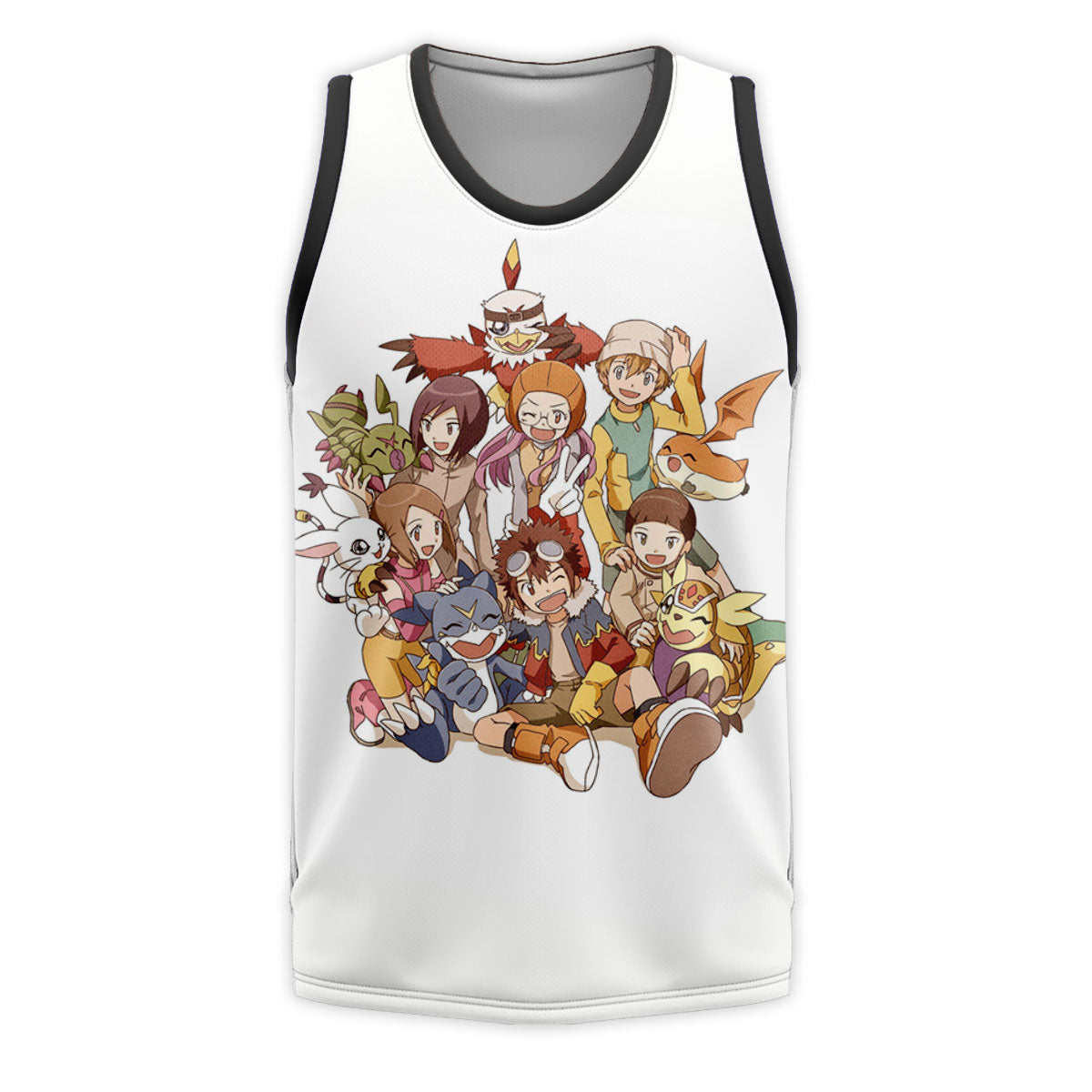Digimon Adventure 02 Main Characters Colorful Group Photo Anime Apparel