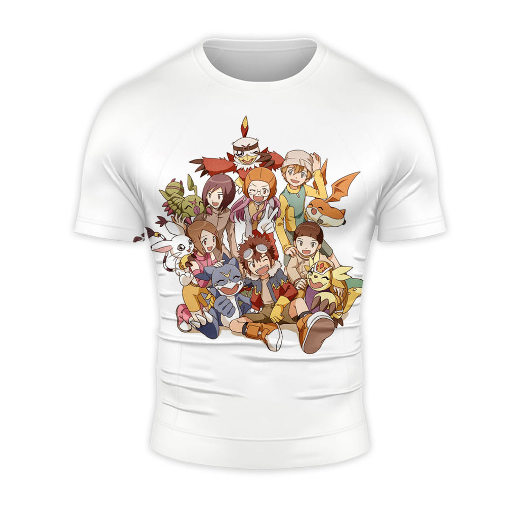 Digimon Adventure 02 Main Characters Colorful Group Photo Anime Apparel