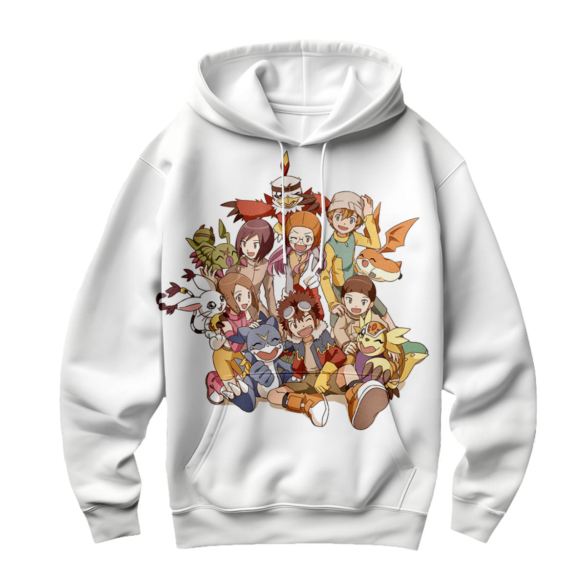 Digimon Adventure 02 Main Characters Colorful Group Photo Anime Apparel