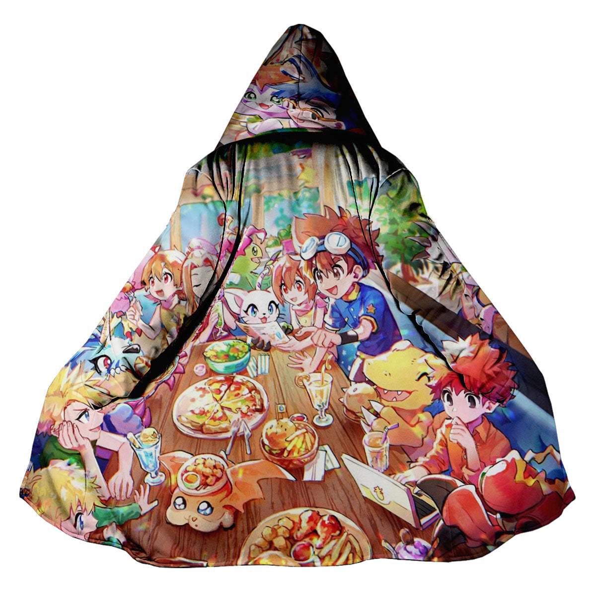 Digimon Adventure Agumon Eating Colorful Delicious Food Anime Apparel