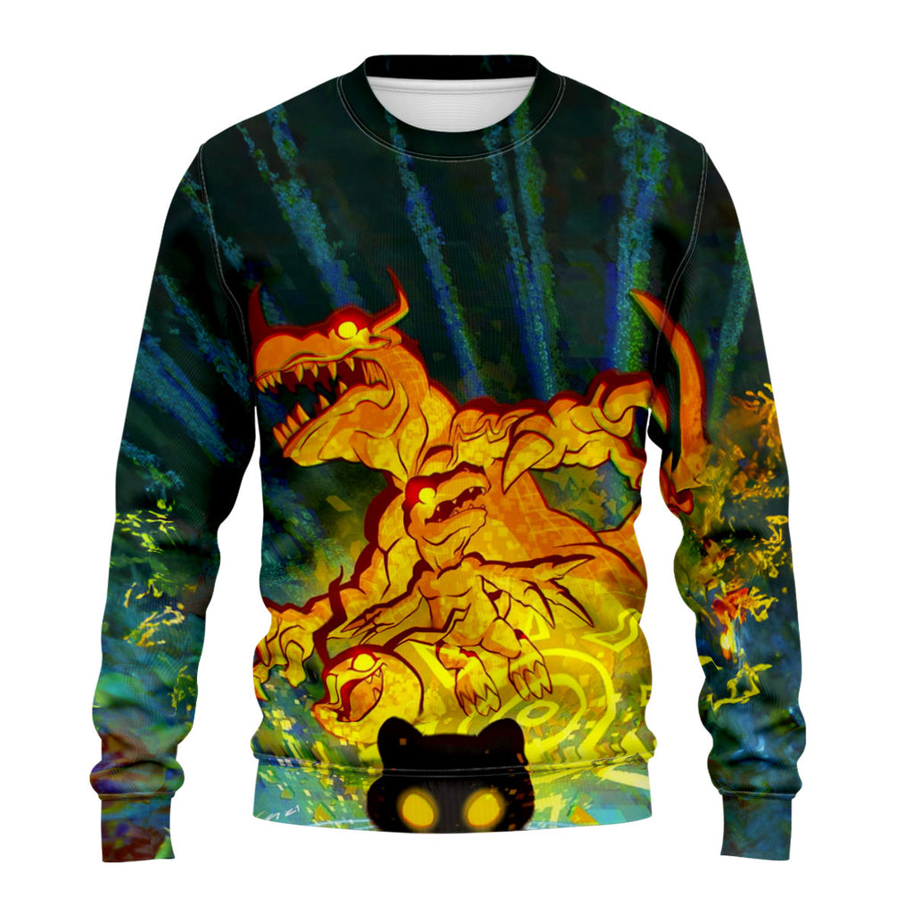 Digimon Adventure Agumon Emitting Orange Glow Anime Apparel