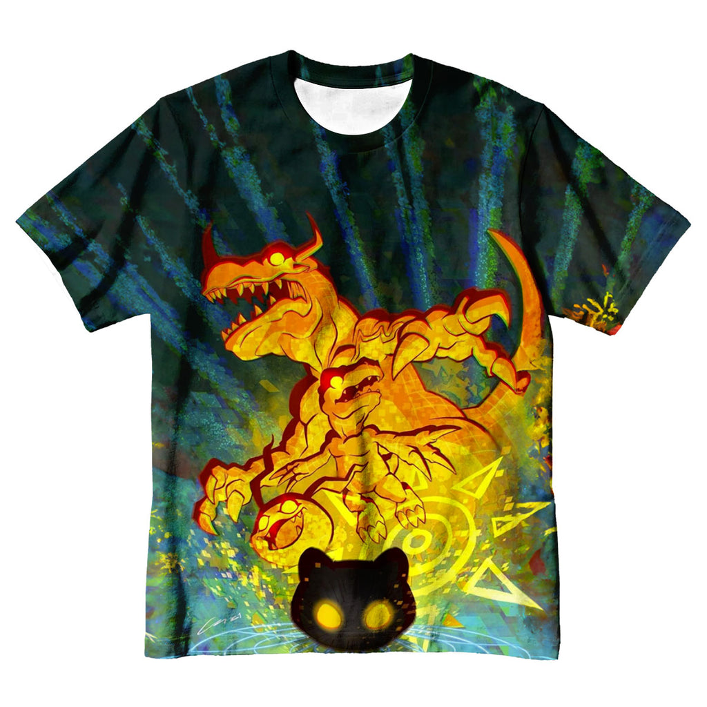 Digimon Adventure Agumon Emitting Orange Glow Anime Apparel