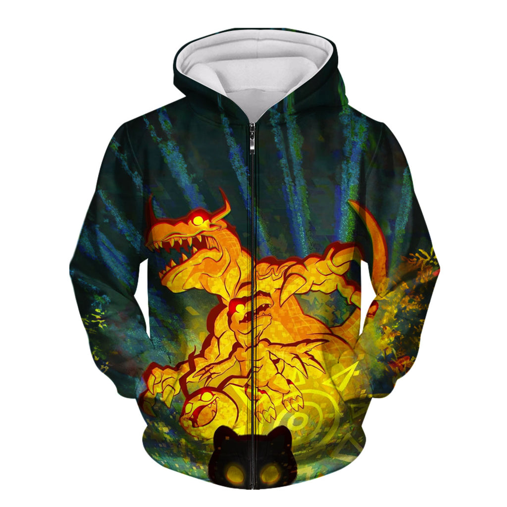 Digimon Adventure Agumon Emitting Orange Glow Anime Apparel