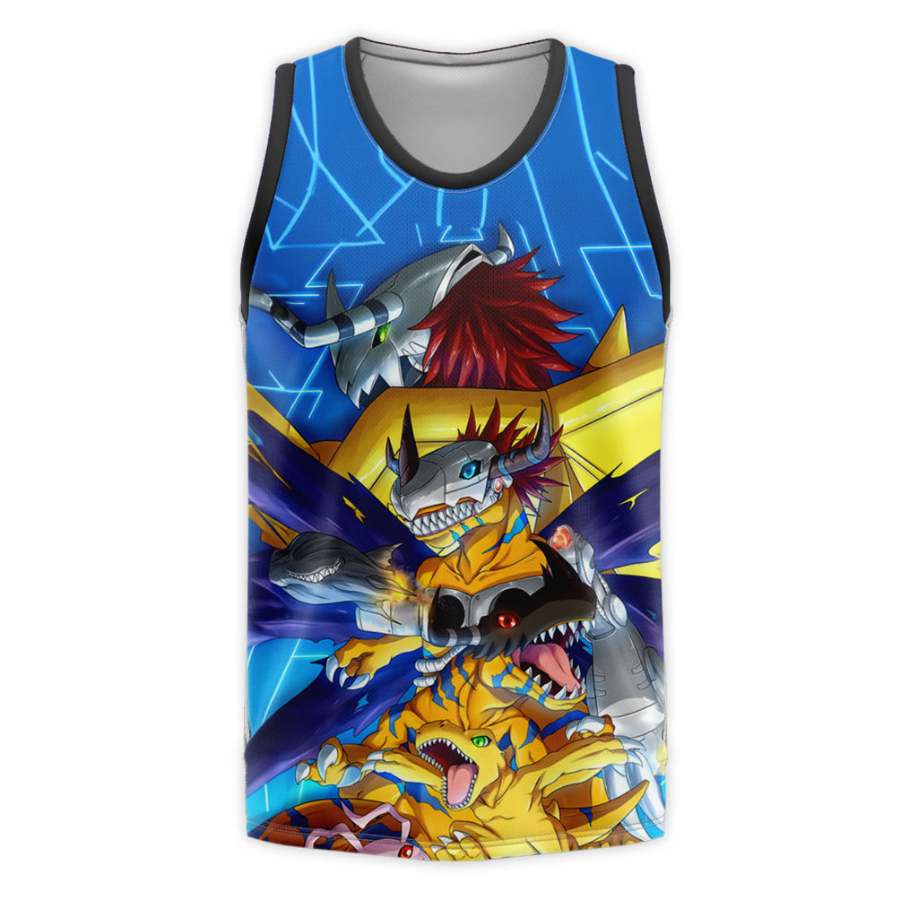 Digimon Adventure Agumon Evolution Dynamic Pose Blue Anime Apparel