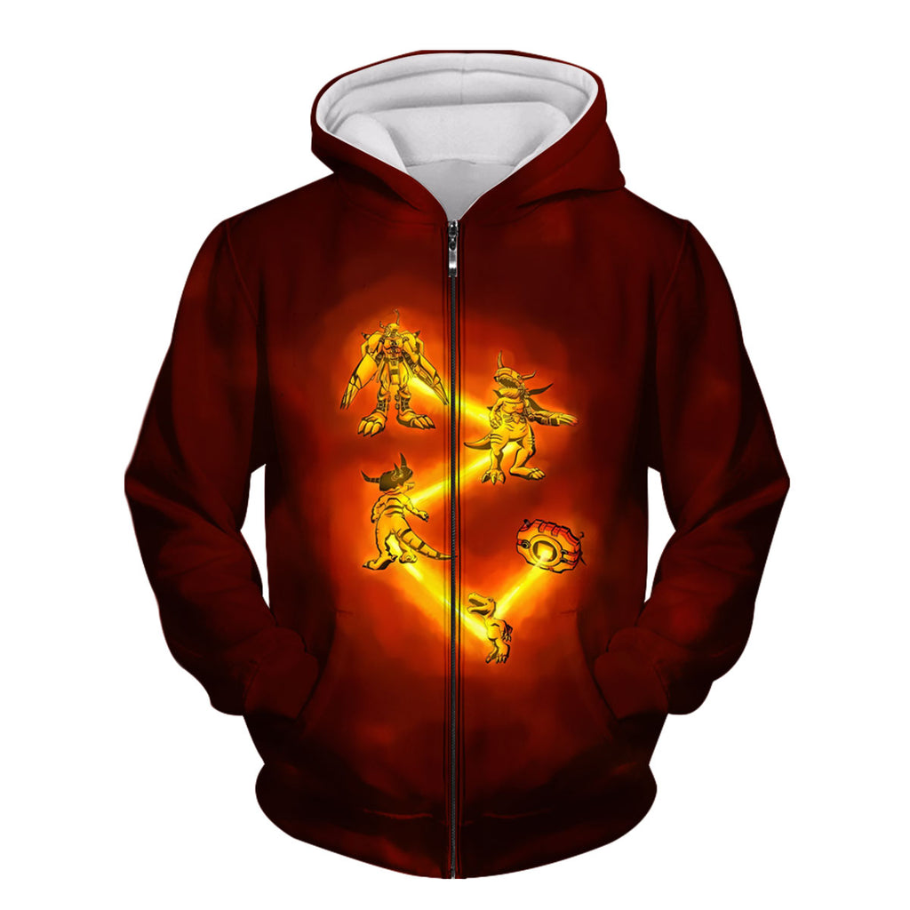 Digimon Adventure Agumon Evolving Red Anime Apparel