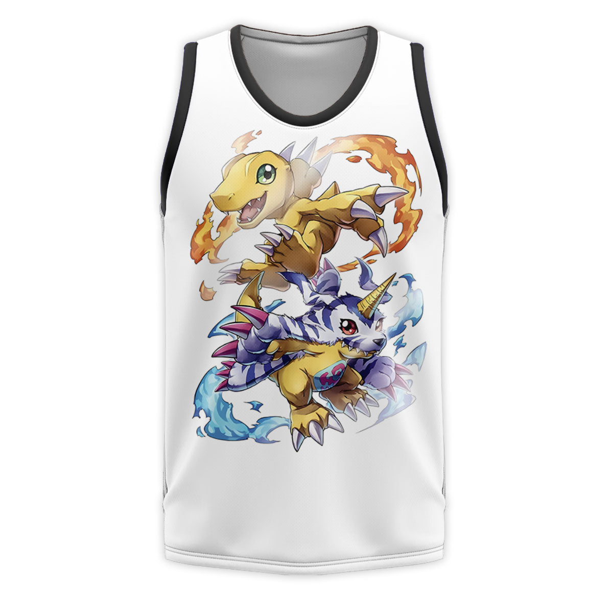 Digimon Adventure Agumon Gabumon With Flames And Waves Anime Apparel