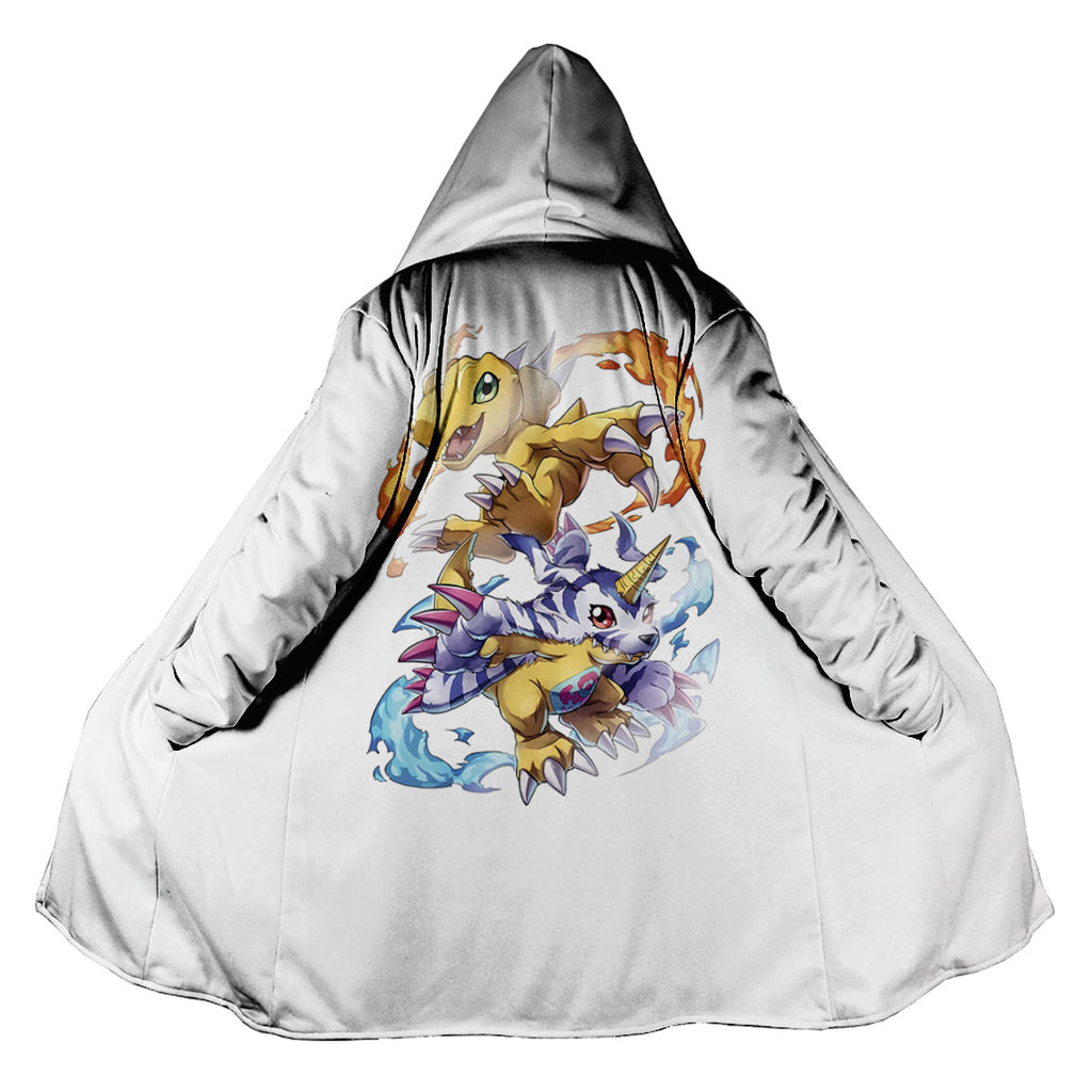 Digimon Adventure Agumon Gabumon With Flames And Waves Anime Apparel