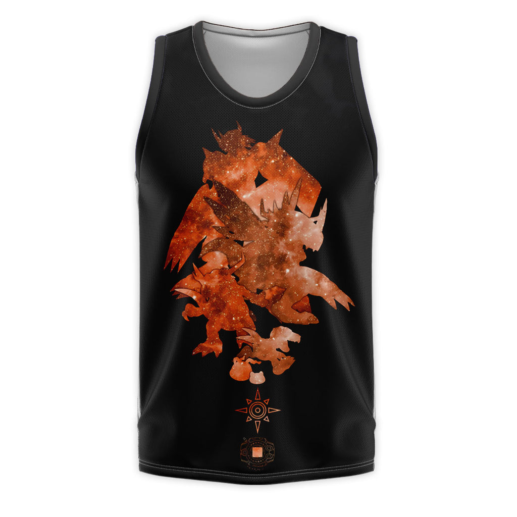 Digimon Adventure Agumon Silhouette Against Starry Sky Anime Apparel