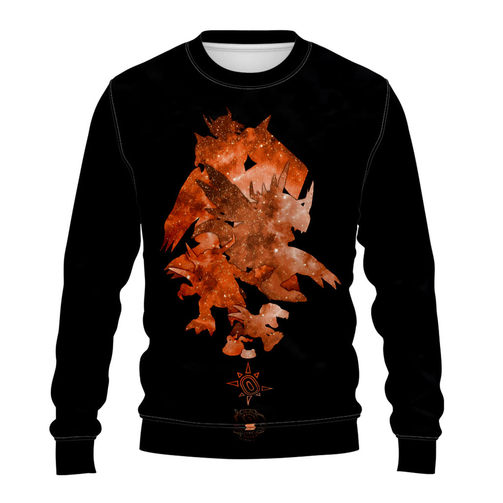 Digimon Adventure Agumon Silhouette Against Starry Sky Anime Apparel