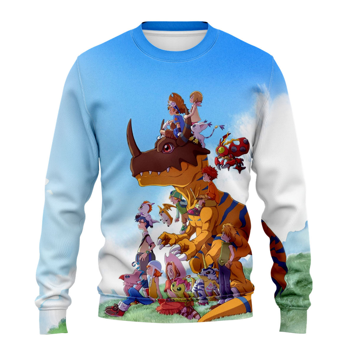 Digimon Adventure Agumon Standing In Outdoor Environment With Greenery Anime Apparel