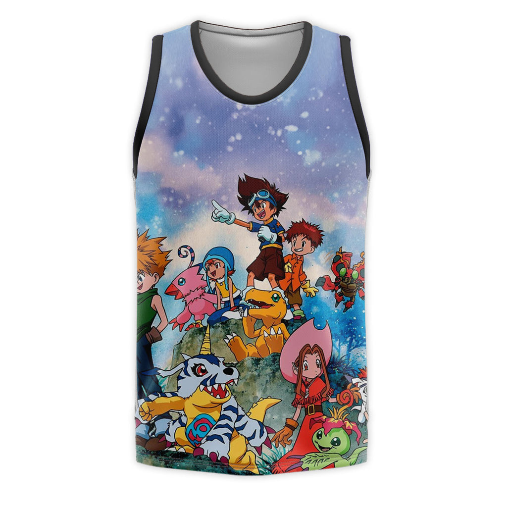 Digimon Adventure Agumon Standing On Blue Hill Anime Apparel