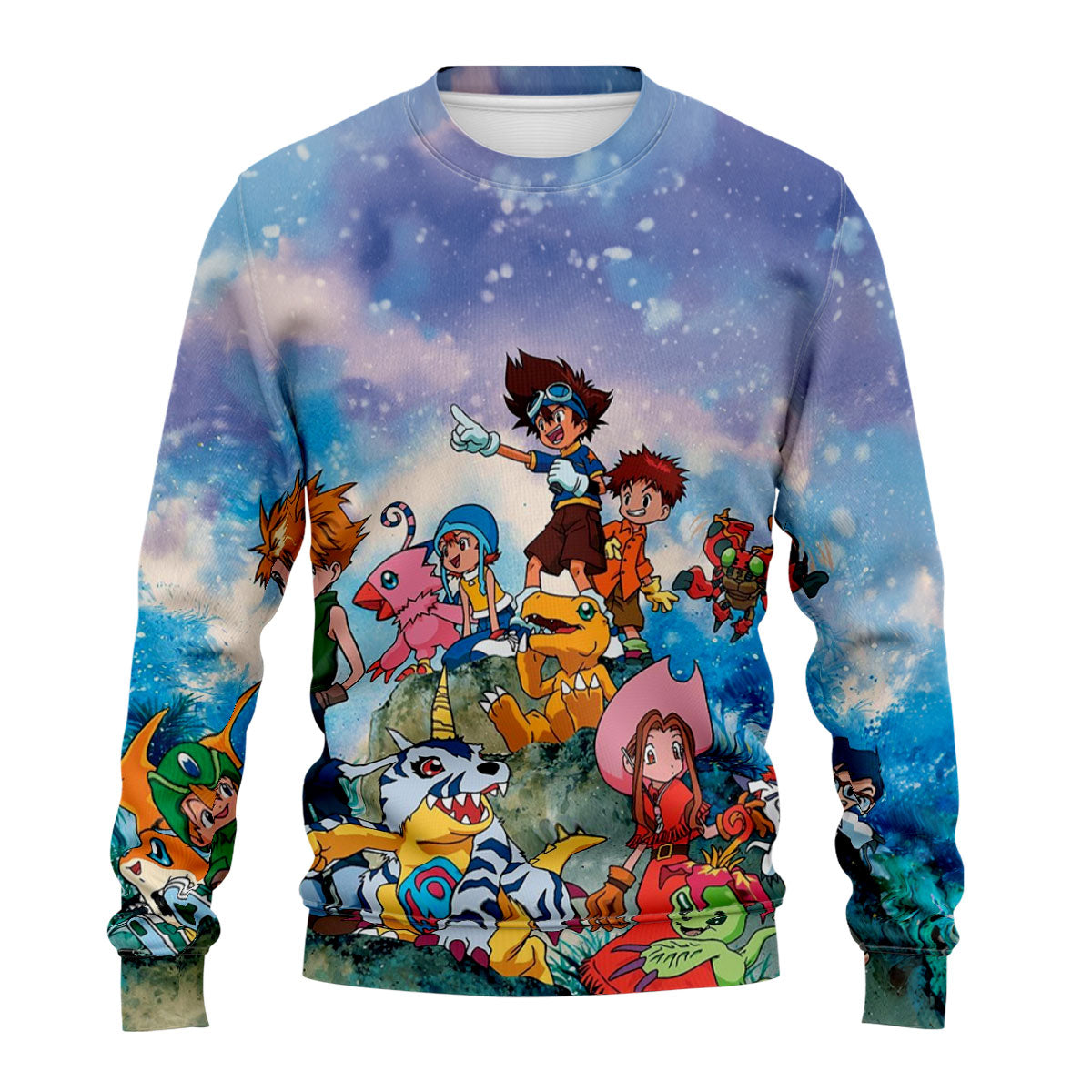 Digimon Adventure Agumon Standing On Blue Hill Anime Apparel