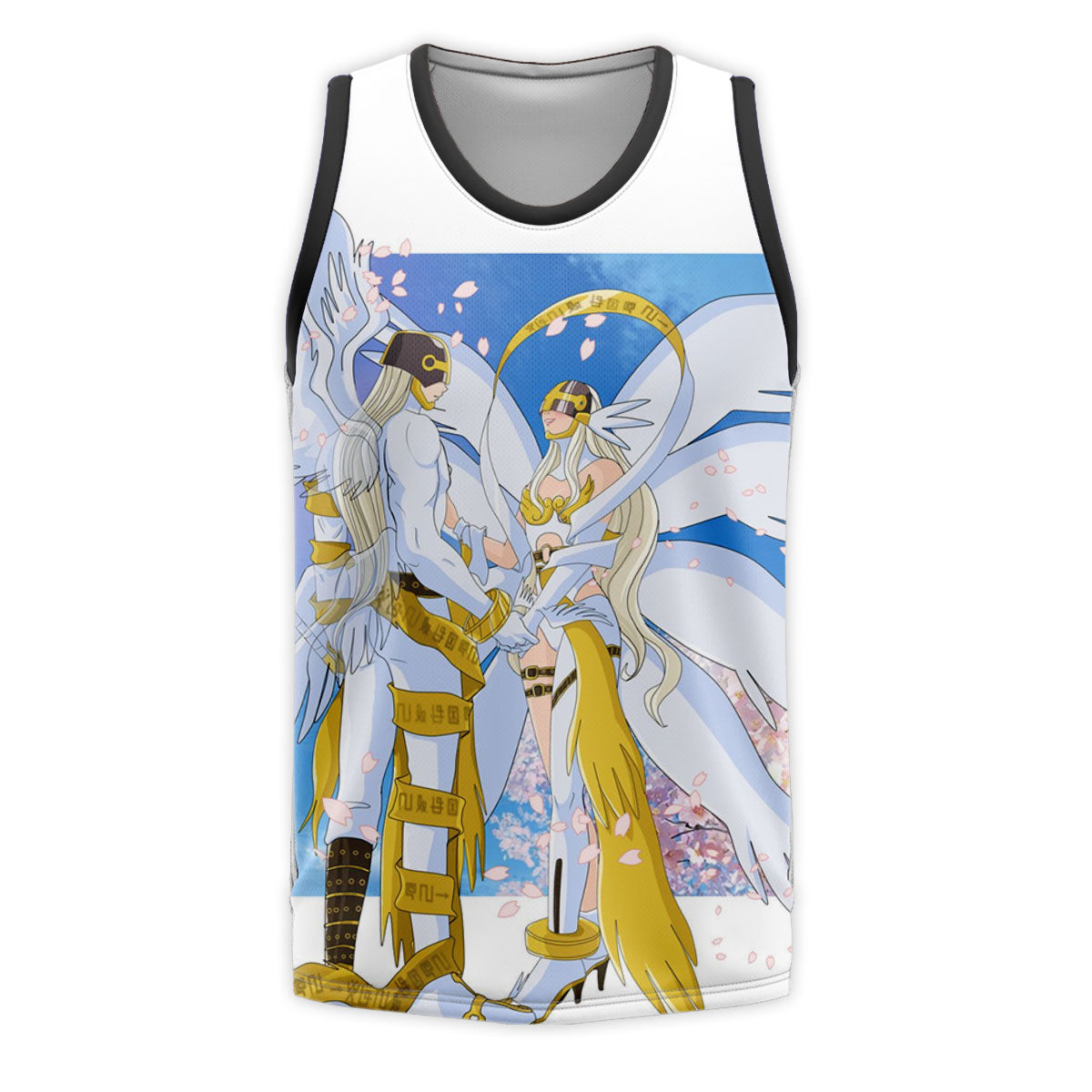 Digimon Adventure Angemon Angewomon Blue Pink White Cherry Blossoms Anime Apparel