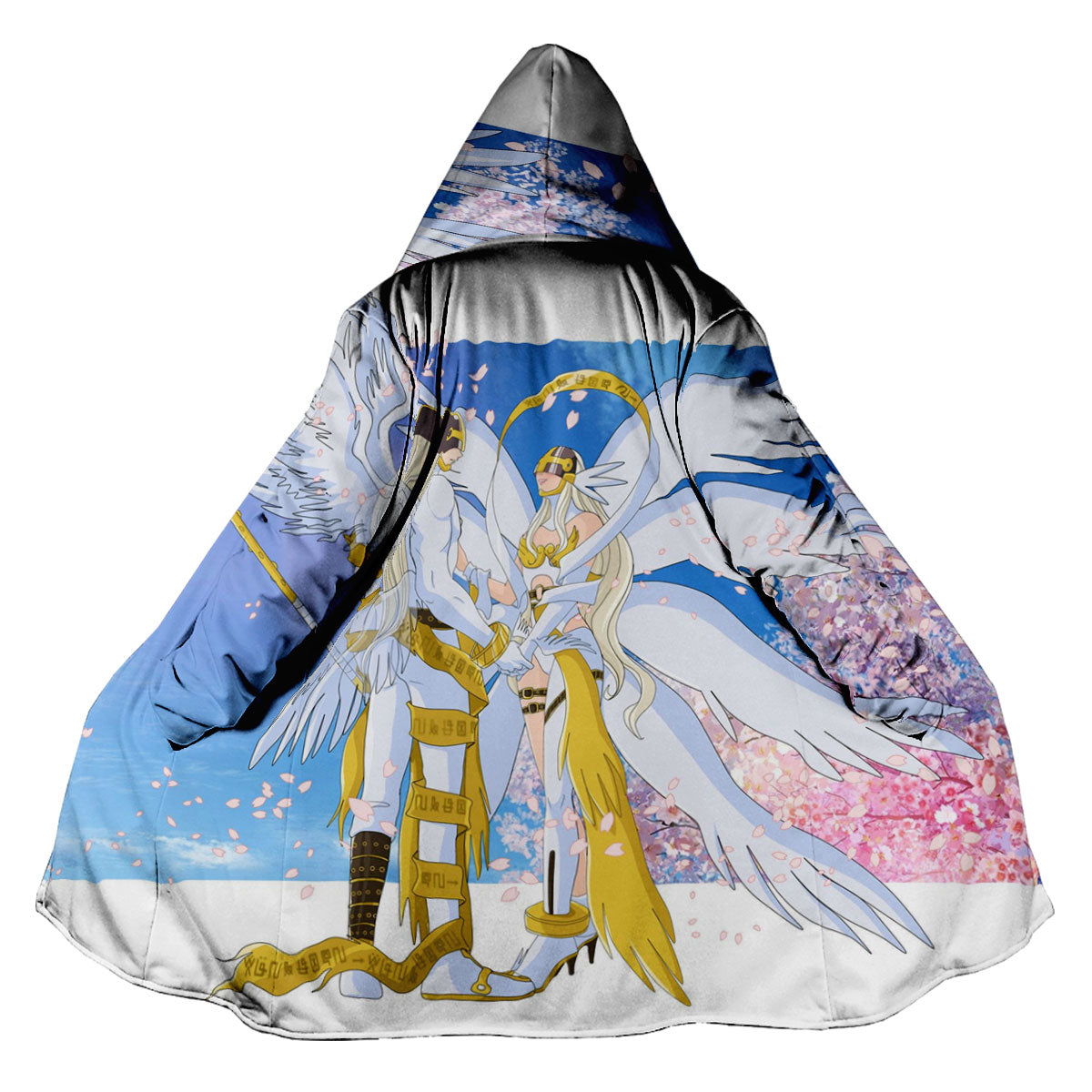 Digimon Adventure Angemon Angewomon Blue Pink White Cherry Blossoms Anime Apparel