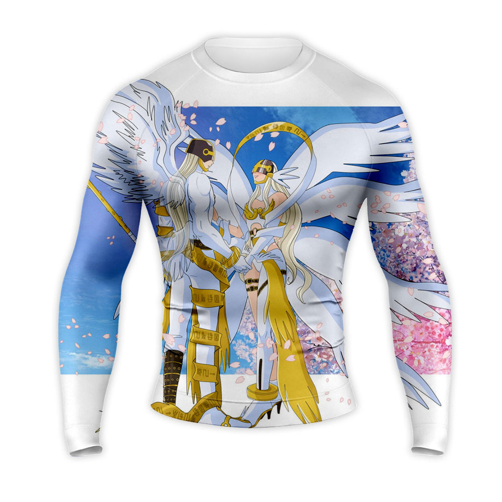 Digimon Adventure Angemon Angewomon Blue Pink White Cherry Blossoms Anime Apparel