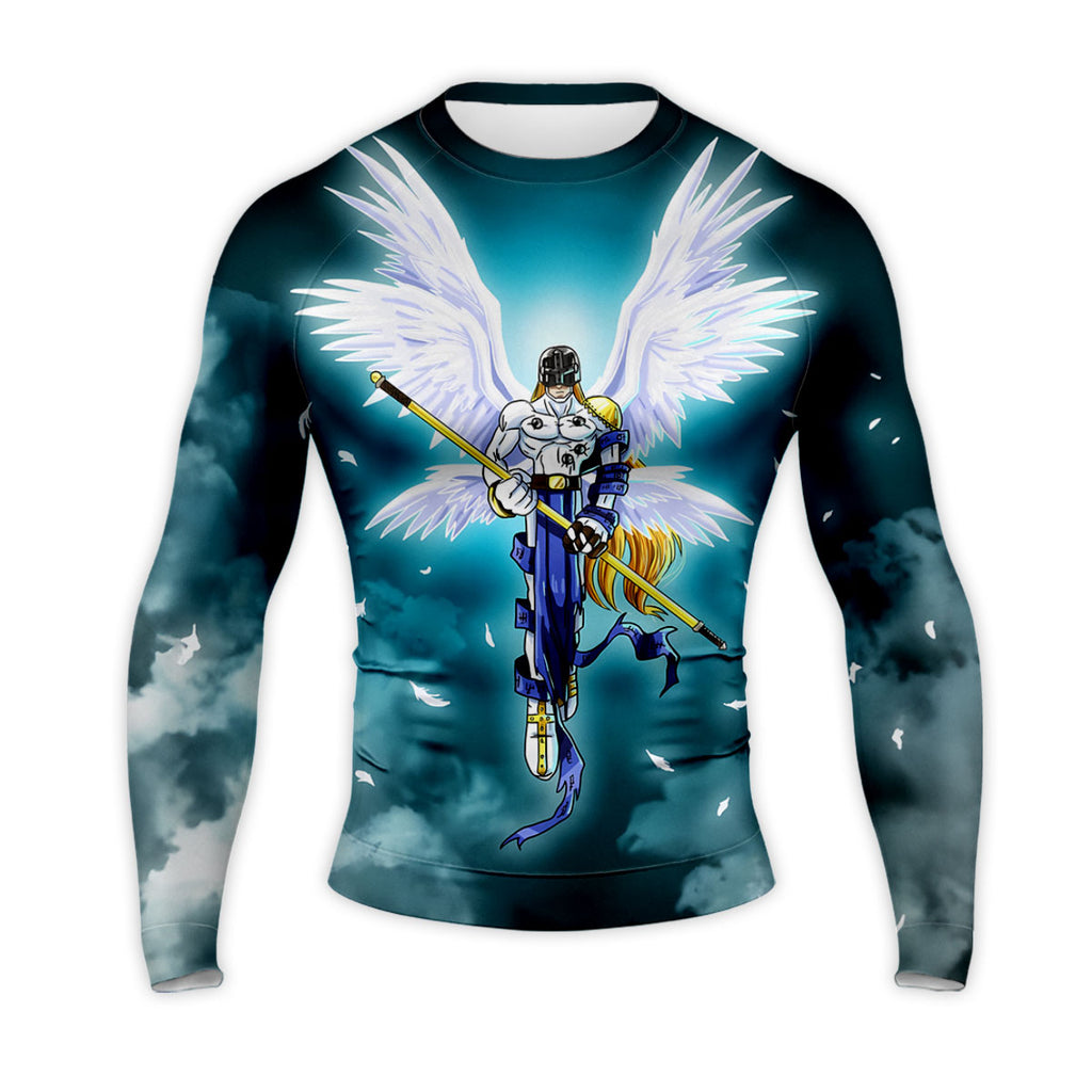 Digimon Adventure Angemon Flying In Blue Clouds Anime Apparel