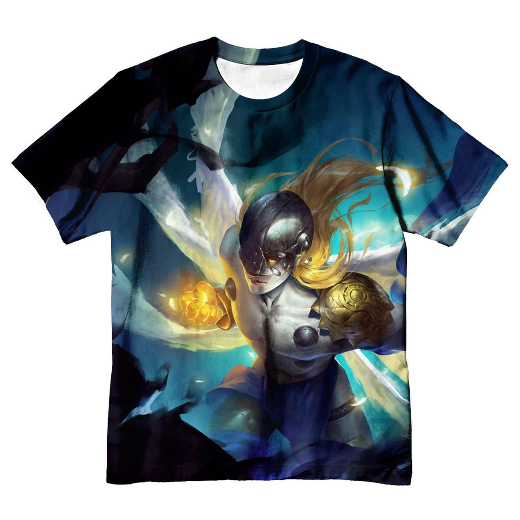 Digimon Adventure Angemon In Action Blue Illustration Anime Apparel