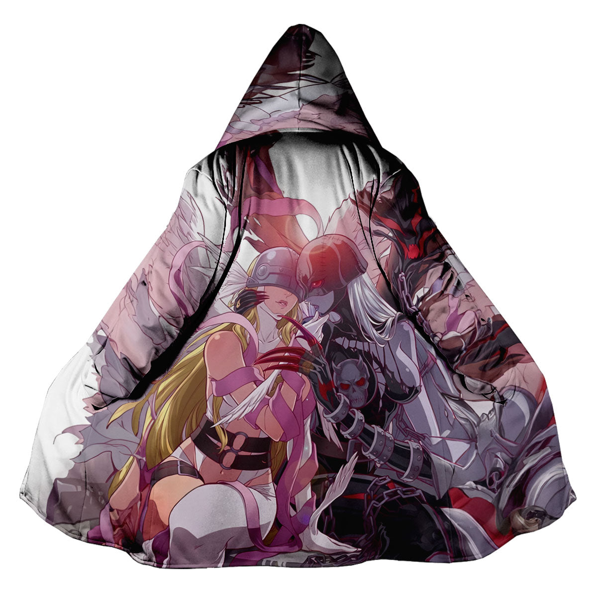 Digimon Adventure Angemon Ladydevimon Embracing Pink And Black Anime Apparel