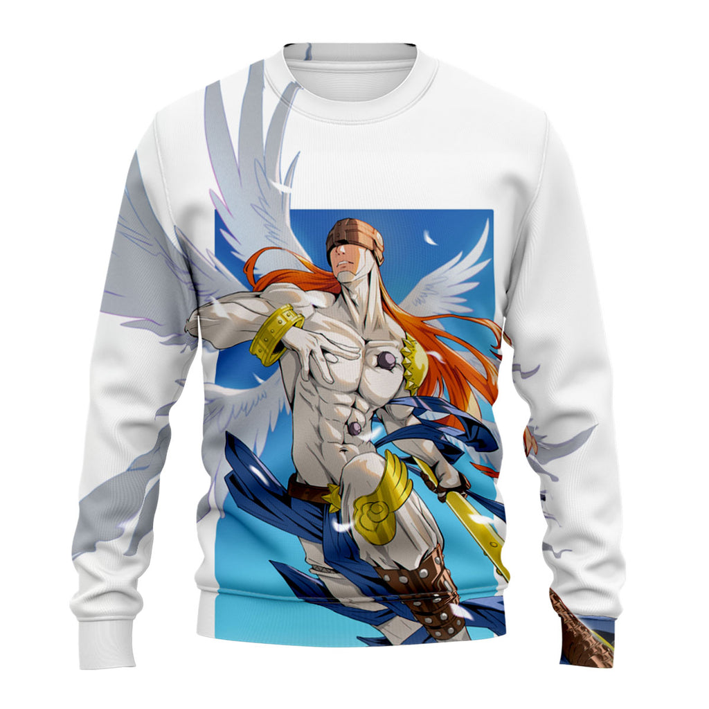 Digimon Adventure Angemon White Wings And Staff Anime Apparel