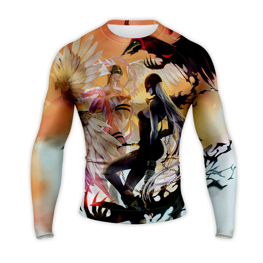 Digimon Adventure Angewomon Ladydevimon Wings Spread Dark Light Orange Contrast Anime Apparel