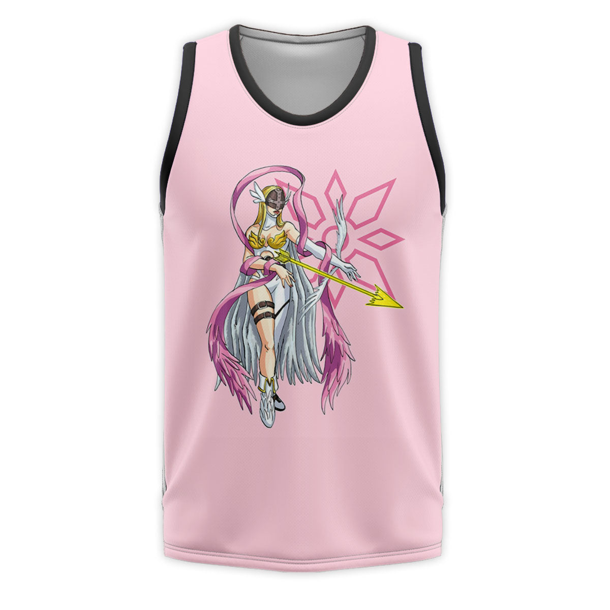 Digimon Adventure Angewomon Standing In Front Of Pink Background Anime Apparel