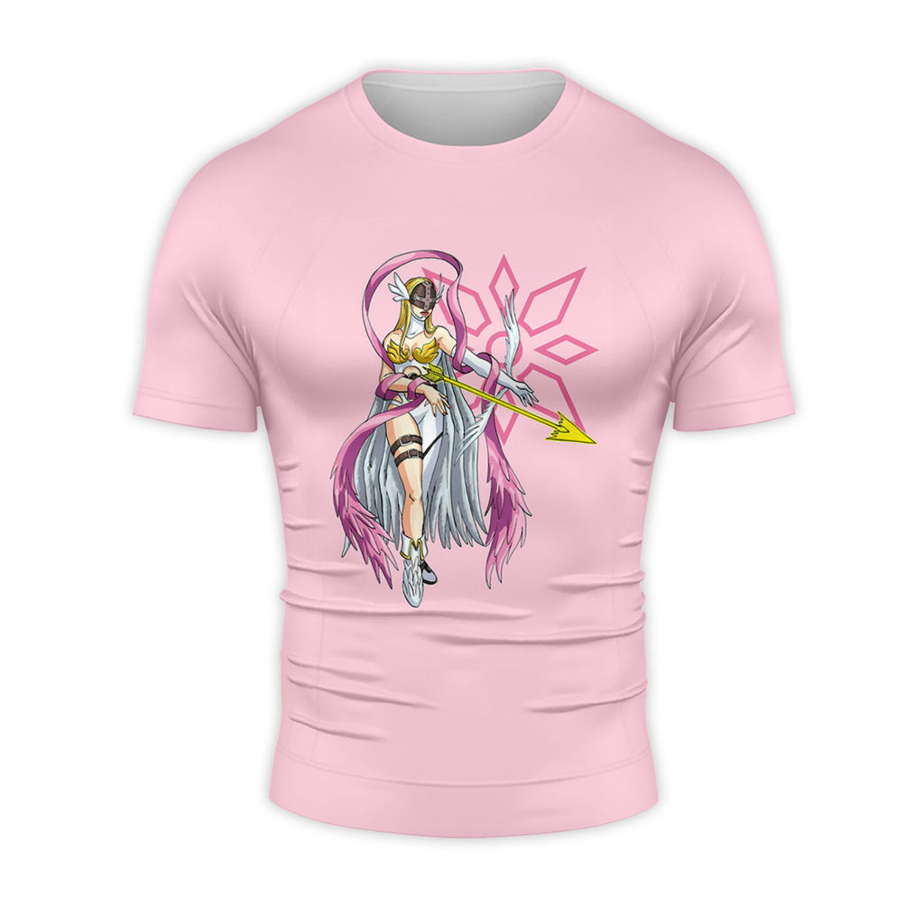 Digimon Adventure Angewomon Standing In Front Of Pink Background Anime Apparel