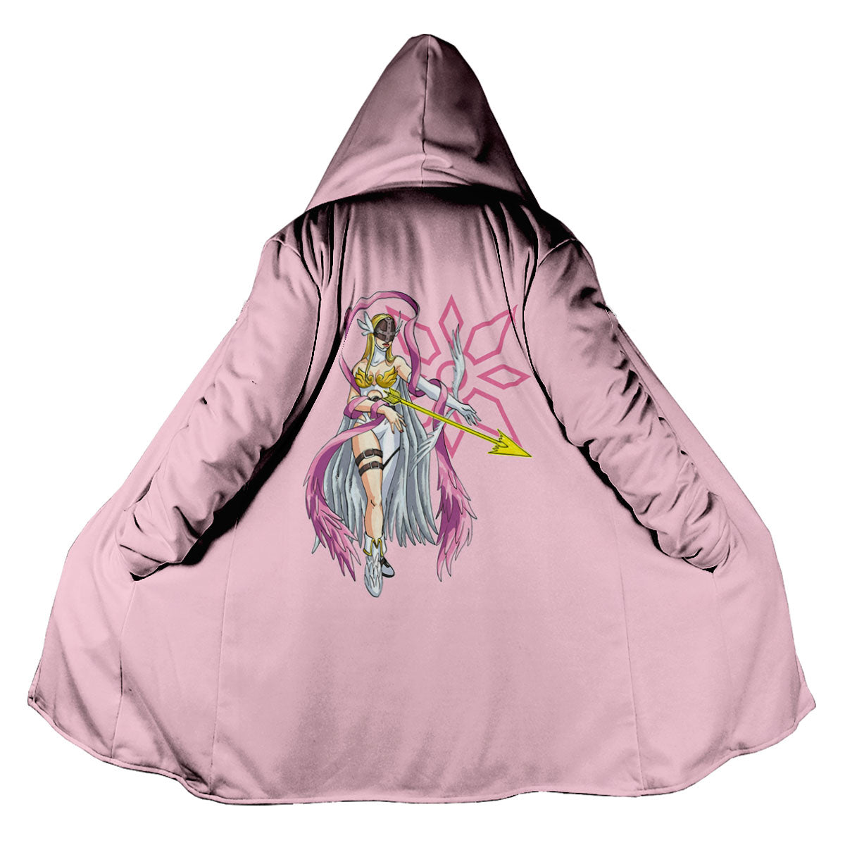 Digimon Adventure Angewomon Standing In Front Of Pink Background Anime Apparel