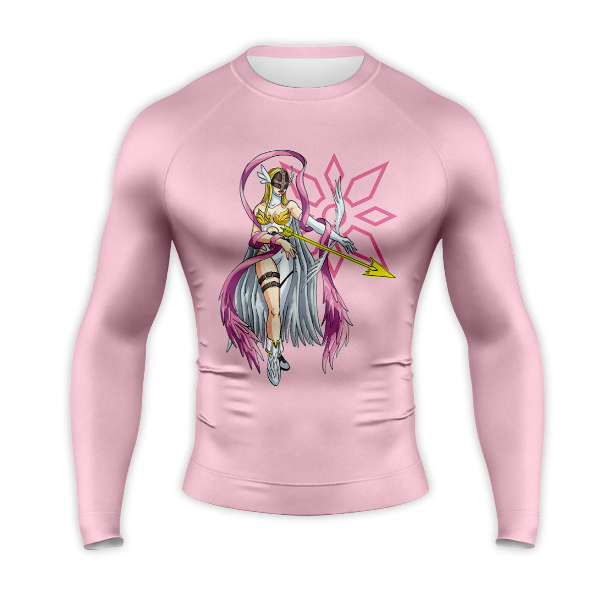 Digimon Adventure Angewomon Standing In Front Of Pink Background Anime Apparel