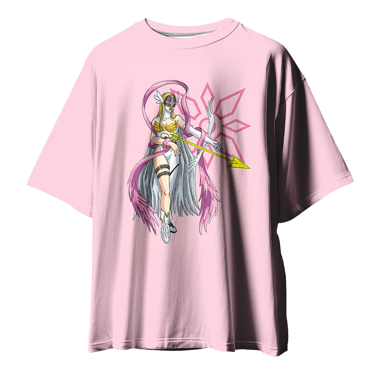 Digimon Adventure Angewomon Standing In Front Of Pink Background Anime Apparel