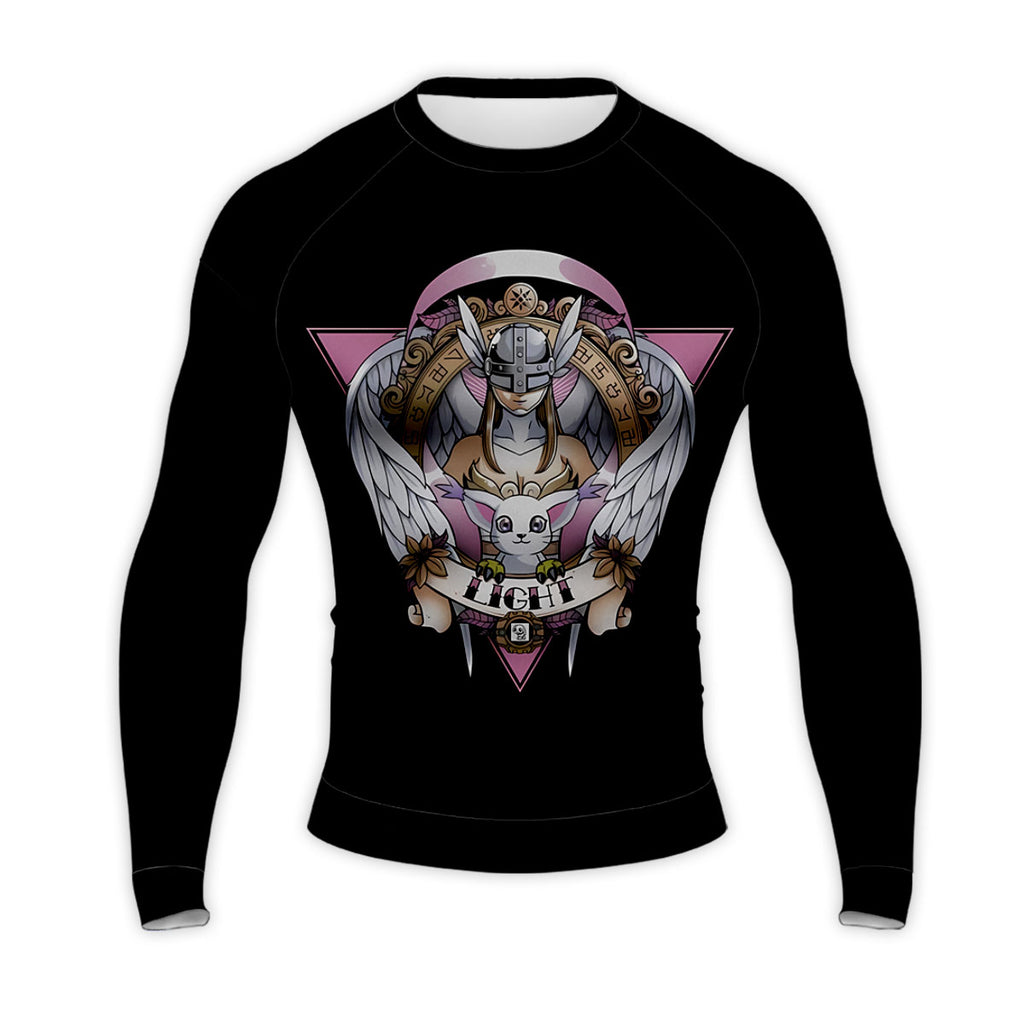 Digimon Adventure Angewomon Tailmon Black Background Pink Logo Anime Apparel