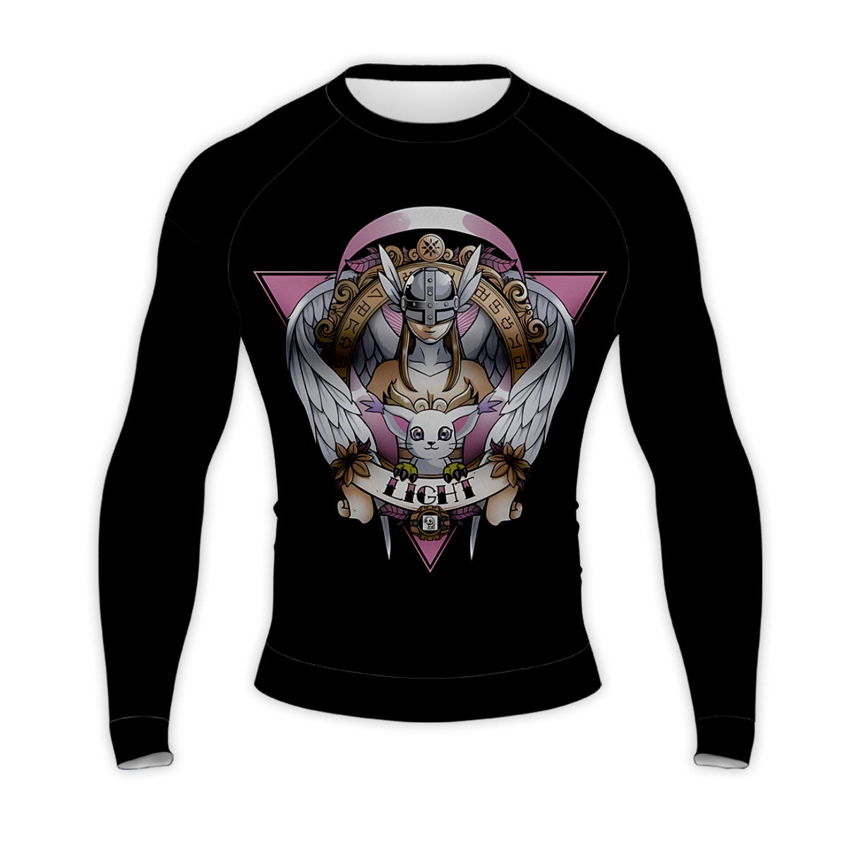 Digimon Adventure Angewomon Tailmon Black Background Pink Logo Anime Apparel