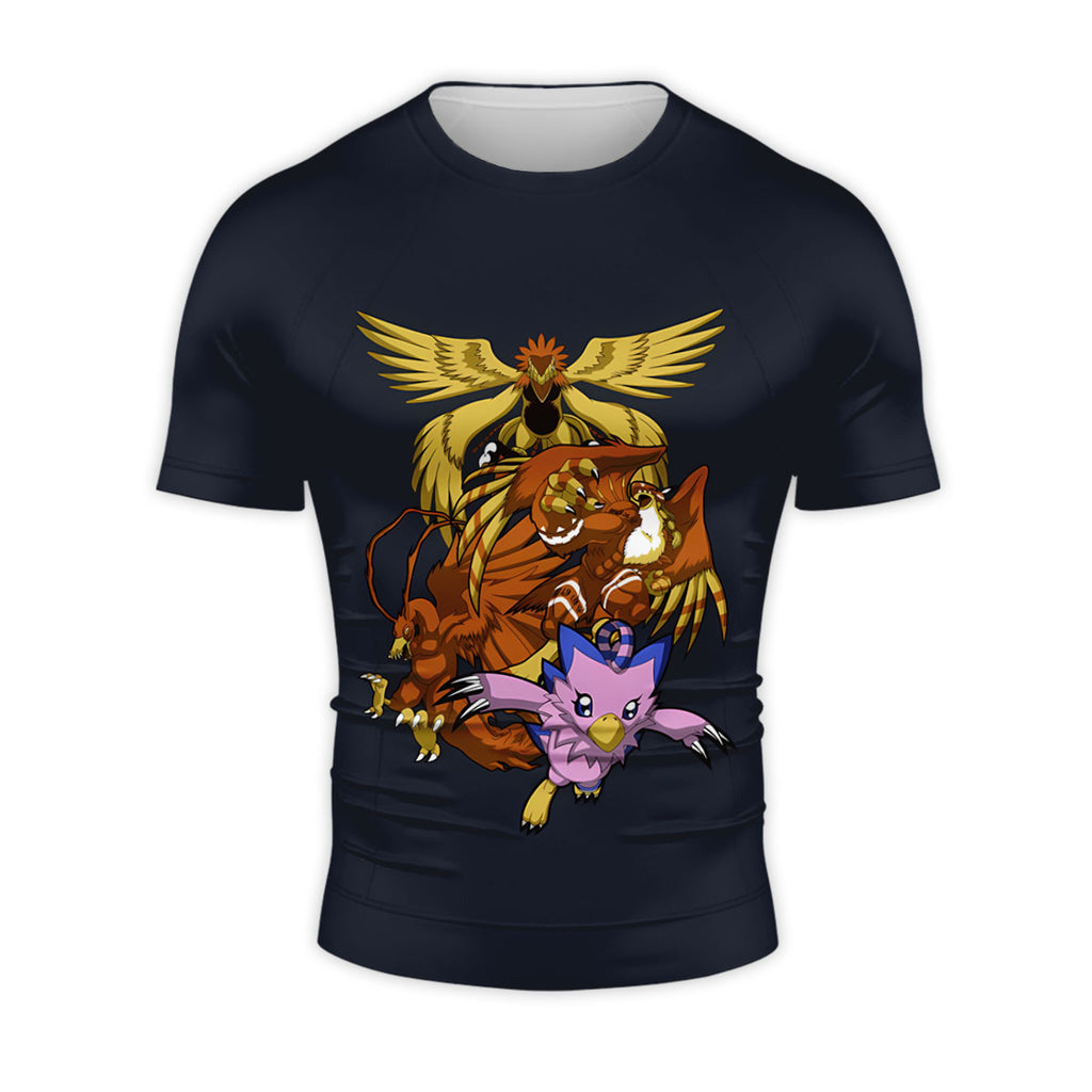Digimon Adventure Biyomon Evolution Squad Dark Background Anime Apparel
