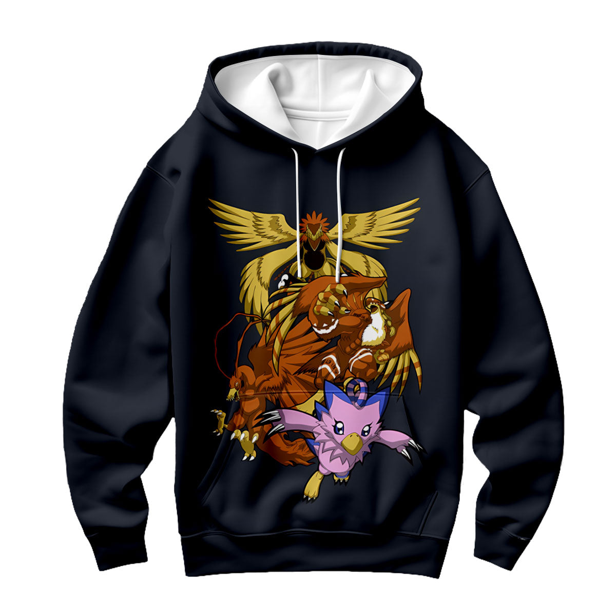 Digimon Adventure Biyomon Evolution Squad Dark Background Anime Apparel