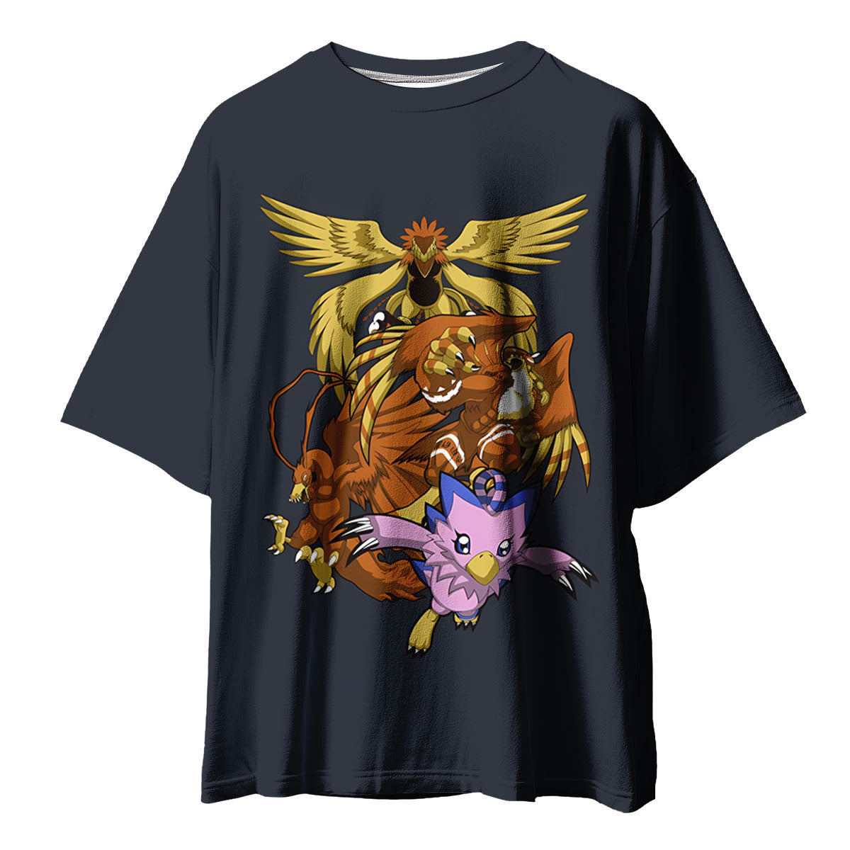 Digimon Adventure Biyomon Evolution Squad Dark Background Anime Apparel