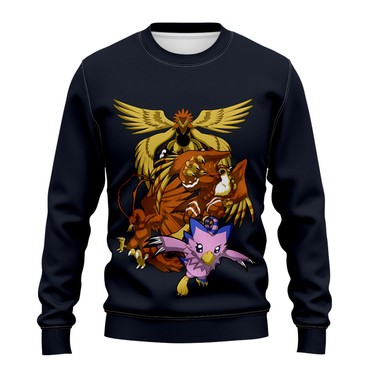 Digimon Adventure Biyomon Evolution Squad Dark Background Anime Apparel