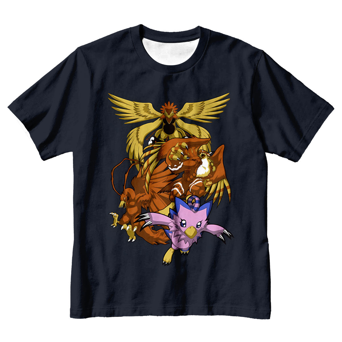 Digimon Adventure Biyomon Evolution Squad Dark Background Anime Apparel