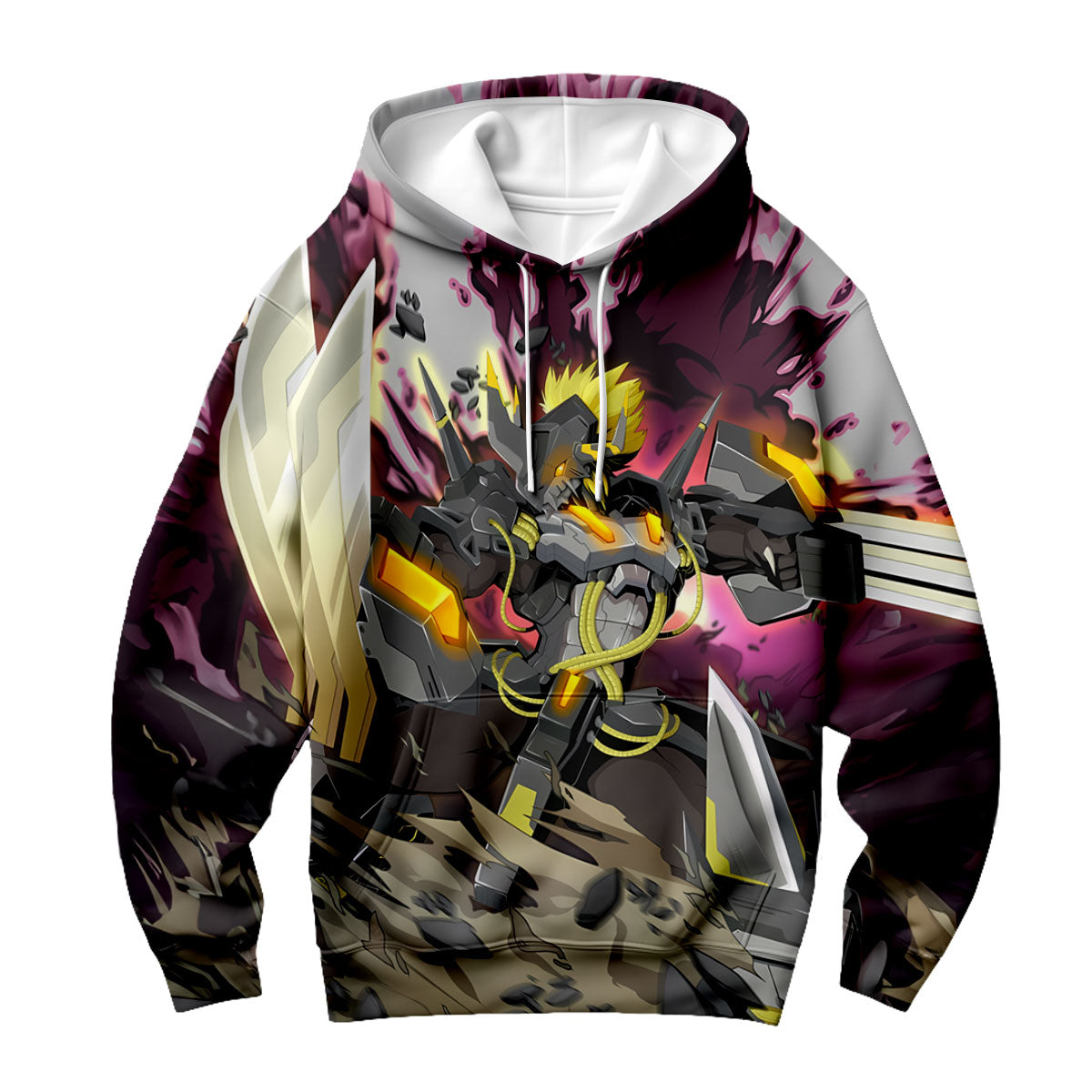 Digimon Adventure Blackwargreymon In Purple Battle Damage Anime Apparel