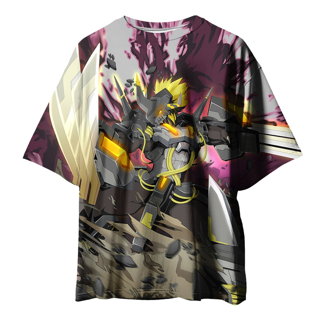 Digimon Adventure Blackwargreymon In Purple Battle Damage Anime Apparel